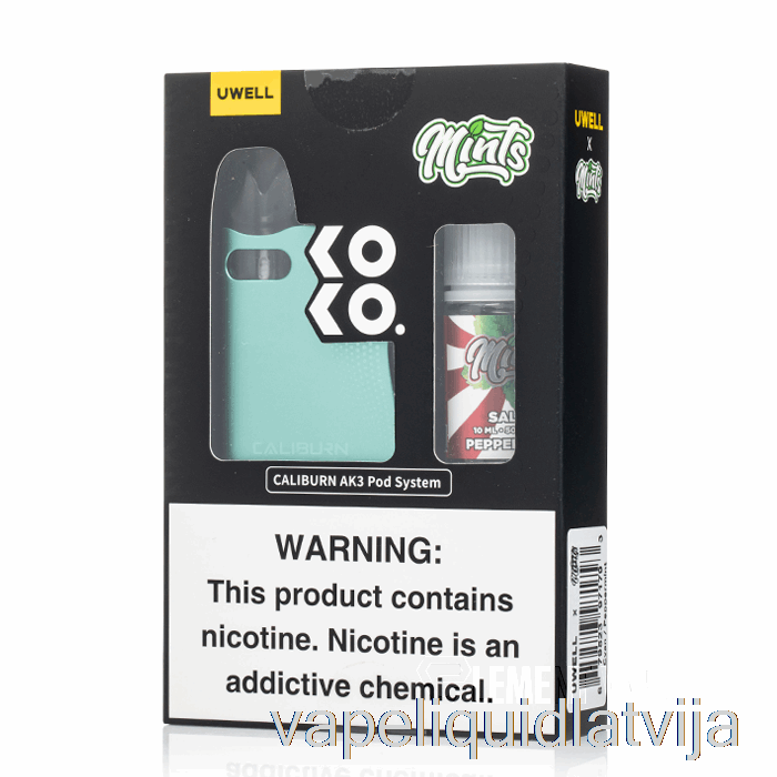 Uwell X Dv Caliburn Ak3 Komplekts + 50mg Nic Salt [ciāna] Mints - Piparmētru Vape šķidrums